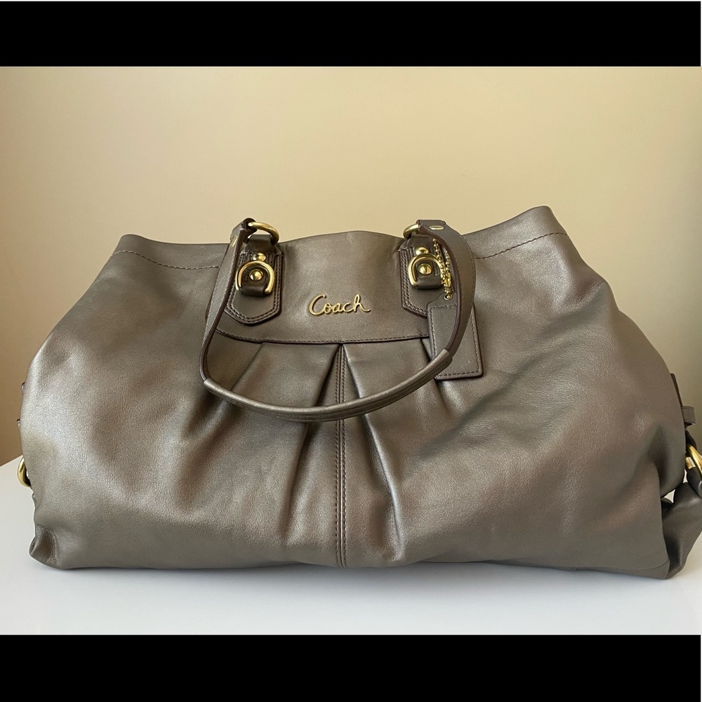 Coach metallic gray purse